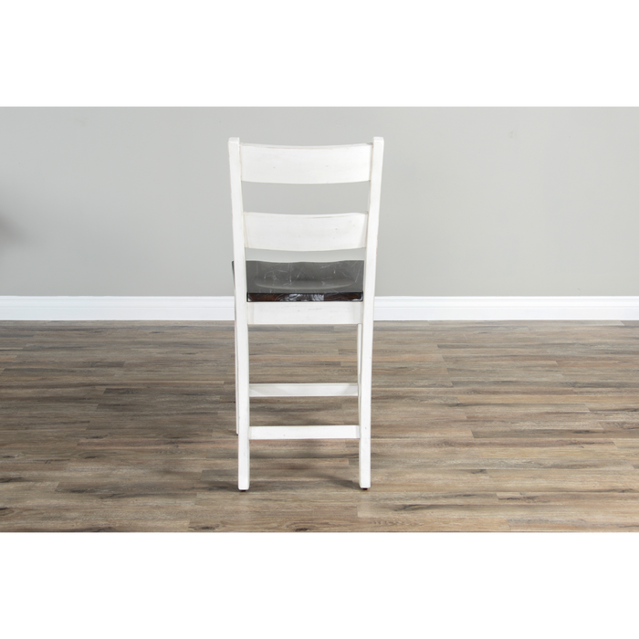 Sunny Designs Counter Ladderback Barstool, Wood Seat European Cottage - Bed & Sofa Hub