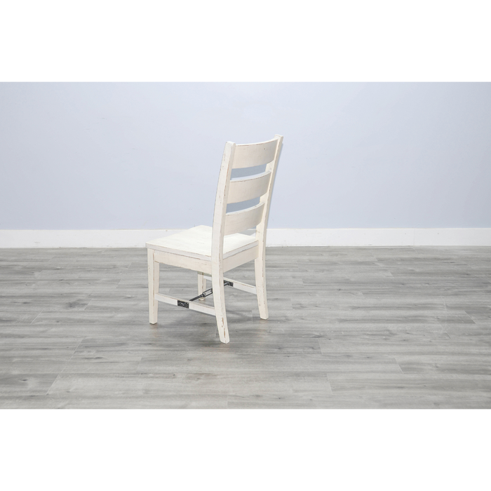 Sunny Designs White Sand Ladderback Chair with Turnbuckle, Wood Seat White Sand - Bed & Sofa Hub