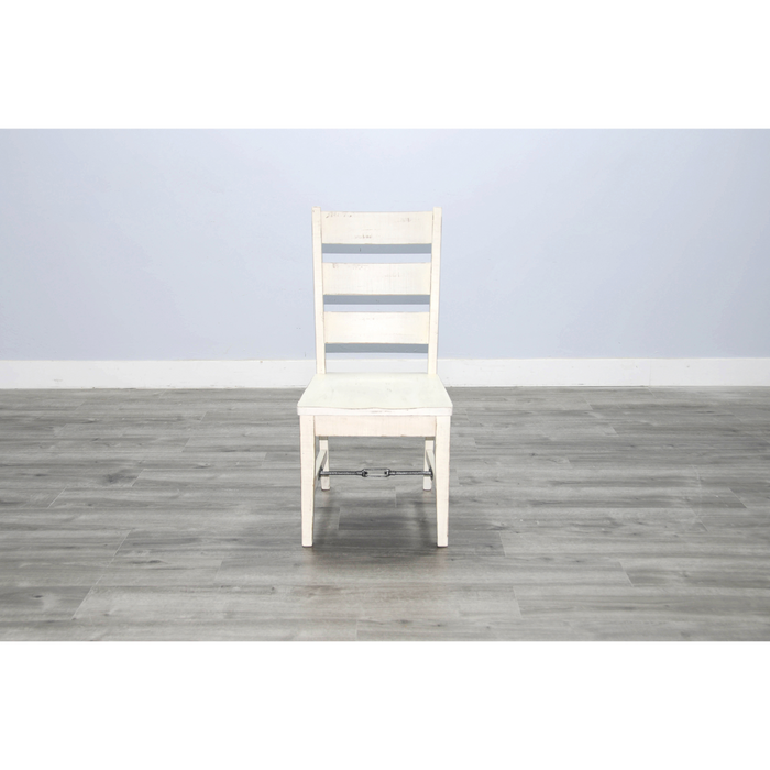 Sunny Designs White Sand Ladderback Chair with Turnbuckle, Wood Seat White Sand - Bed & Sofa Hub