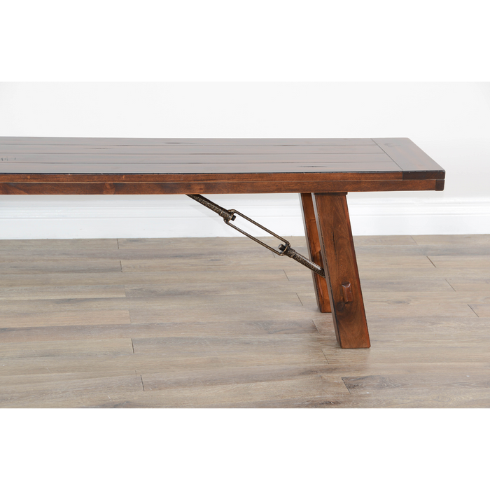 Sunny Designs Dining Bench with Turnbuckle Accents Vintage Mocha - Bed & Sofa Hub