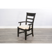Sunny Designs Wood Arm Dining Chair Black Sand - Bed & Sofa Hub