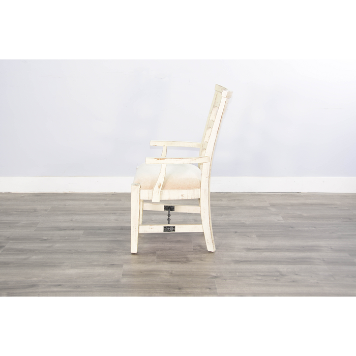 Sunny Designs Marina White Sand Arm Chair with Cushion Seat White Sand - Bed & Sofa Hub