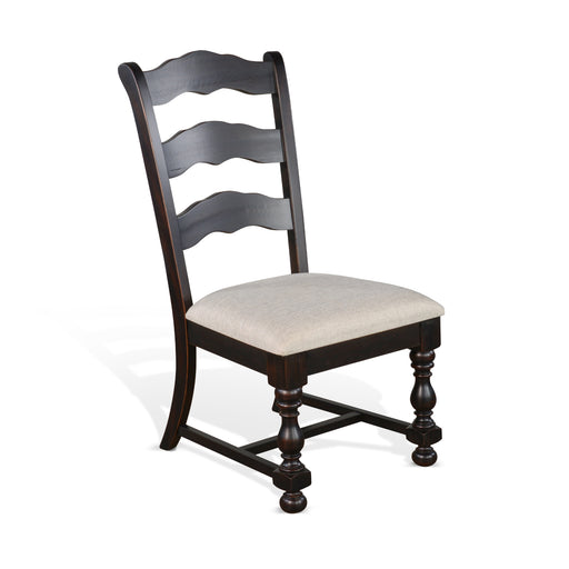 Sunny Designs Cushion Ladderback Side Chair Black Walnut - Bed & Sofa Hub