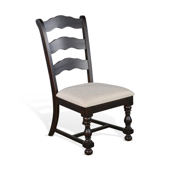 Sunny Designs Cushion Ladderback Side Chair Black Walnut - Bed & Sofa Hub