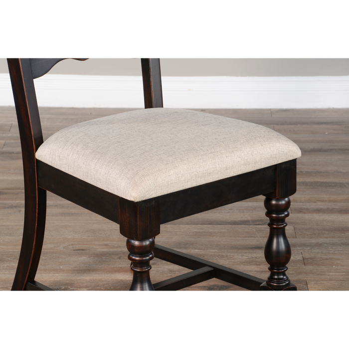 Sunny Designs Cushion Ladderback Side Chair Black Walnut - Bed & Sofa Hub