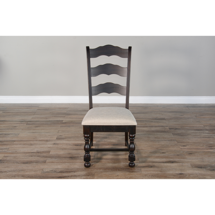 Sunny Designs Cushion Ladderback Side Chair Black Walnut - Bed & Sofa Hub