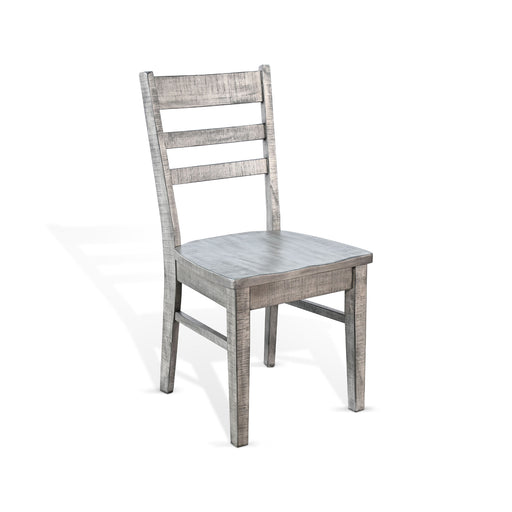 Sunny Designs Ladderback Chair, Wood Seat Alpine Grey - Bed & Sofa Hub