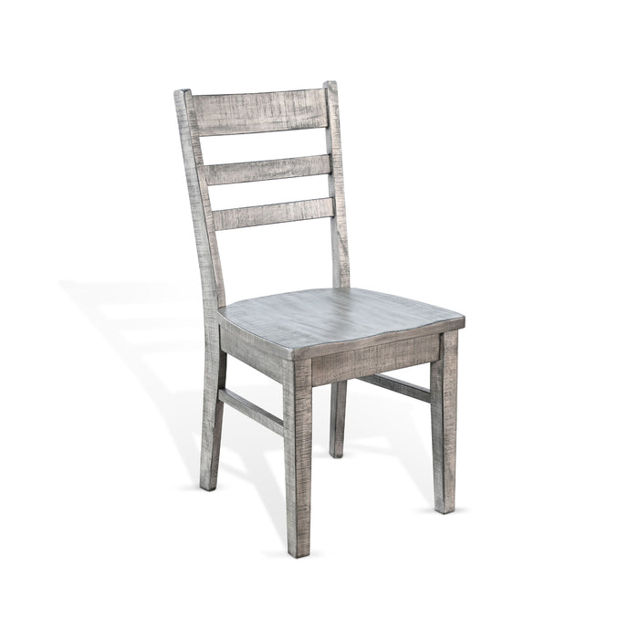 Sunny Designs Ladderback Chair, Wood Seat Alpine Grey - Bed & Sofa Hub