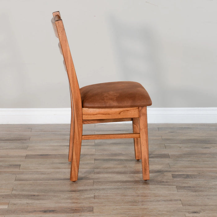Sunny Designs Sedona Ladderback Chair, Cushion Seat Rustic oak - Bed & Sofa Hub