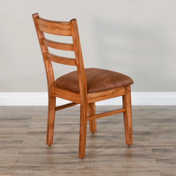 Sunny Designs Sedona Ladderback Chair, Cushion Seat Rustic oak - Bed & Sofa Hub