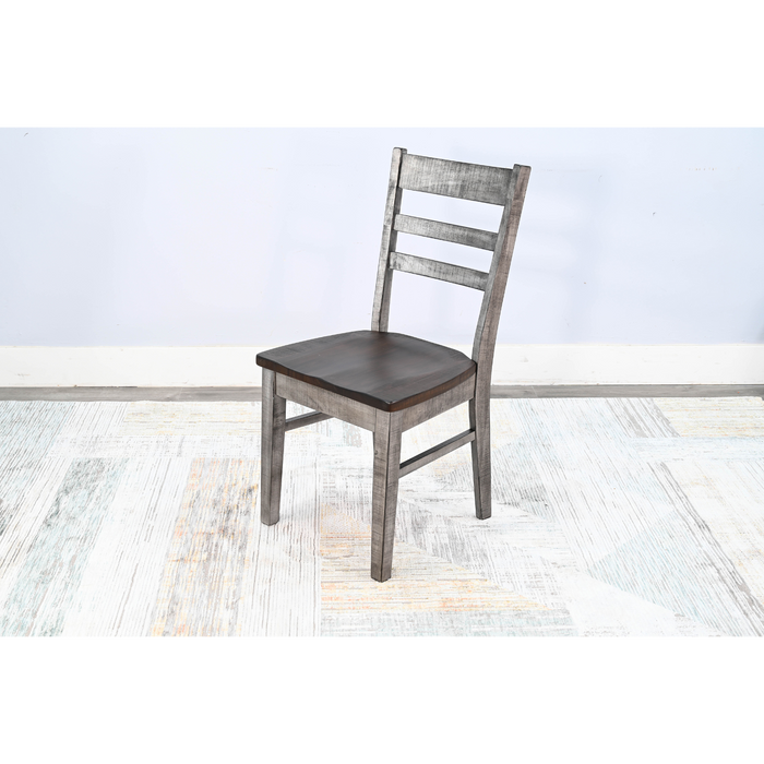 Sunny Designs Ladderback Chair, Wood Seat Tobacco Leaf and Alpine Grey - Bed & Sofa Hub