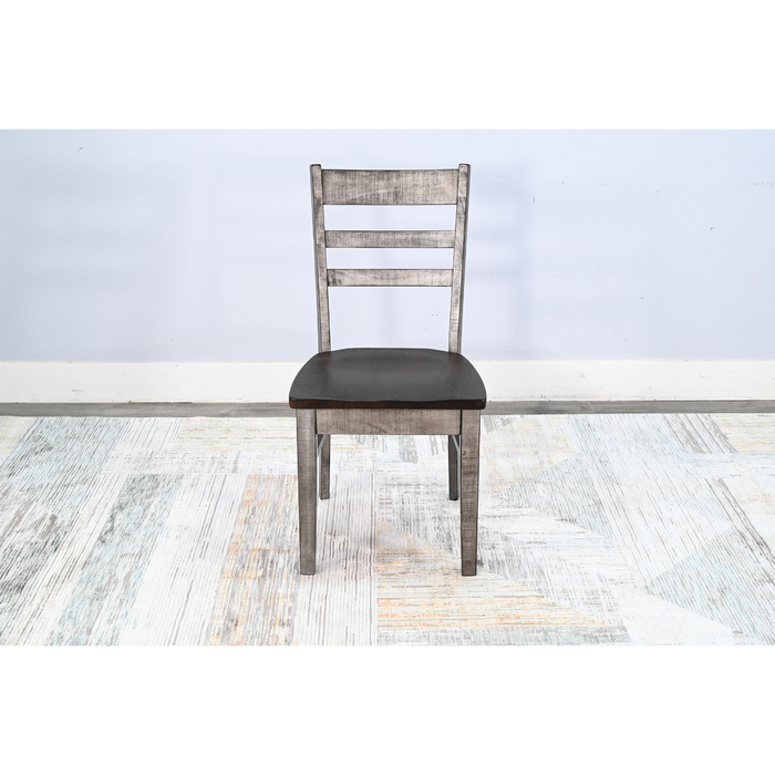 Sunny Designs Ladderback Chair, Wood Seat Tobacco Leaf and Alpine Grey - Bed & Sofa Hub
