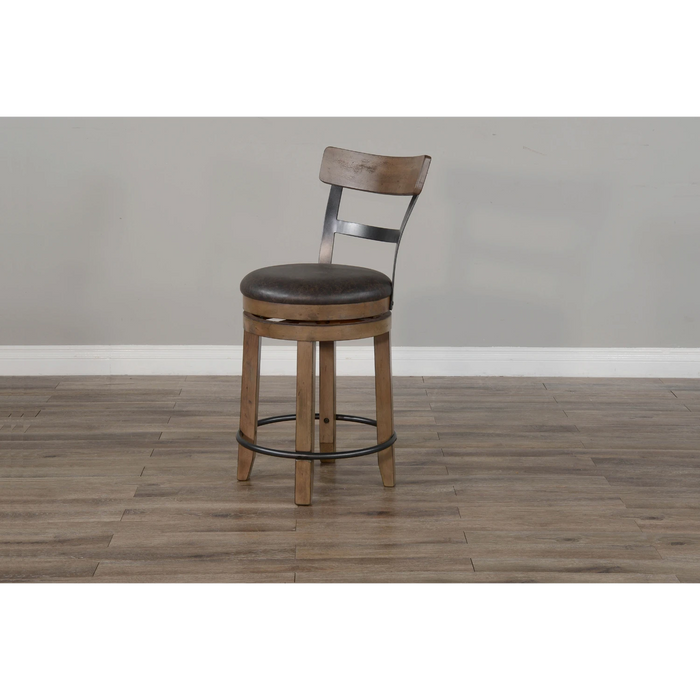 Sunny Designs Swivel Barstool with Cushion Buckskin - Bed & Sofa Hub