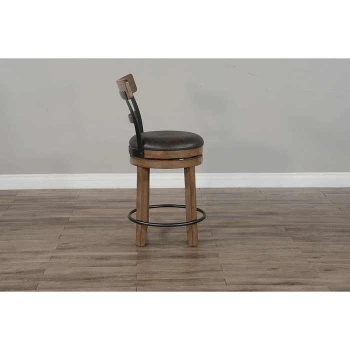 Sunny Designs Swivel Barstool with Cushion Buckskin - Bed & Sofa Hub
