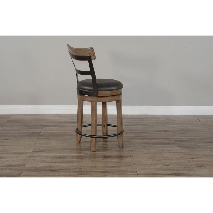 Sunny Designs Swivel Barstool with Cushion Buckskin - Bed & Sofa Hub