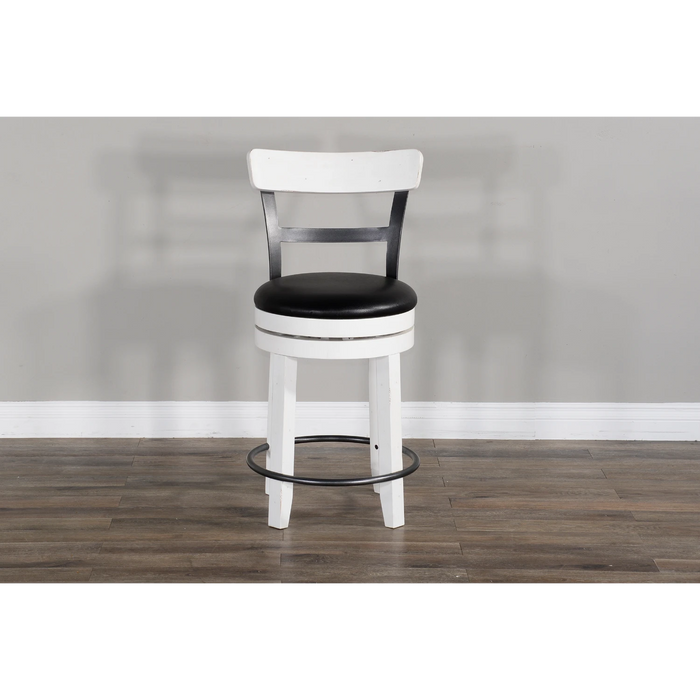Sunny Designs Counter Barstool with Back & Swivel, Cushion Seat European Cottage - Bed & Sofa Hub