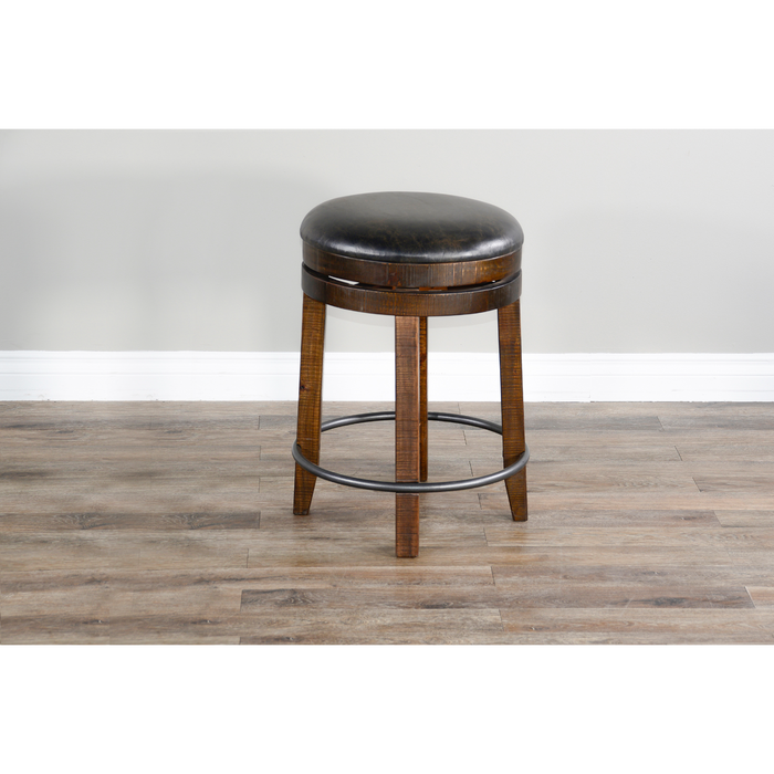 Sunny Designs Counter Swivel Stool, Cushion Seat Tobacco Leaf - Bed & Sofa Hub