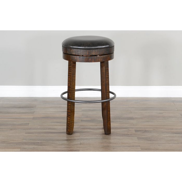 Sunny Designs Bar Swivel Stool, Cushion Seat Tobacco Leaf - Bed & Sofa Hub