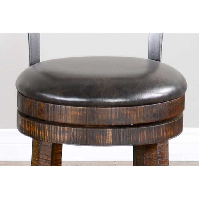 Sunny Designs Counter Bartool with Back & Swivel, Cushion Seat Tobacco Leaf - Bed & Sofa Hub