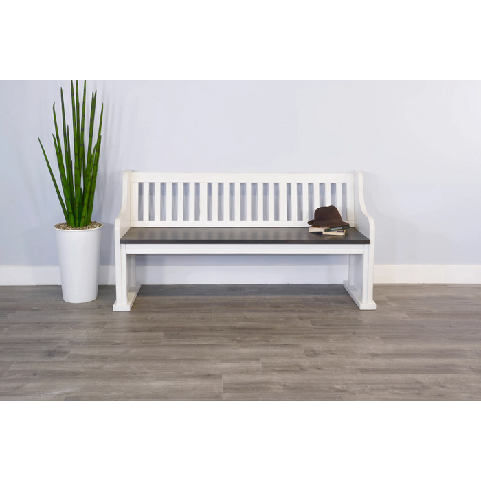 Sunny Designs Carriage House Bench with Back European Cottage - Bed & Sofa Hub