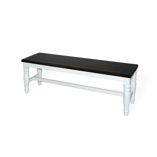 Sunny Designs White Bench with Wood Seat European Cottage - Bed & Sofa Hub