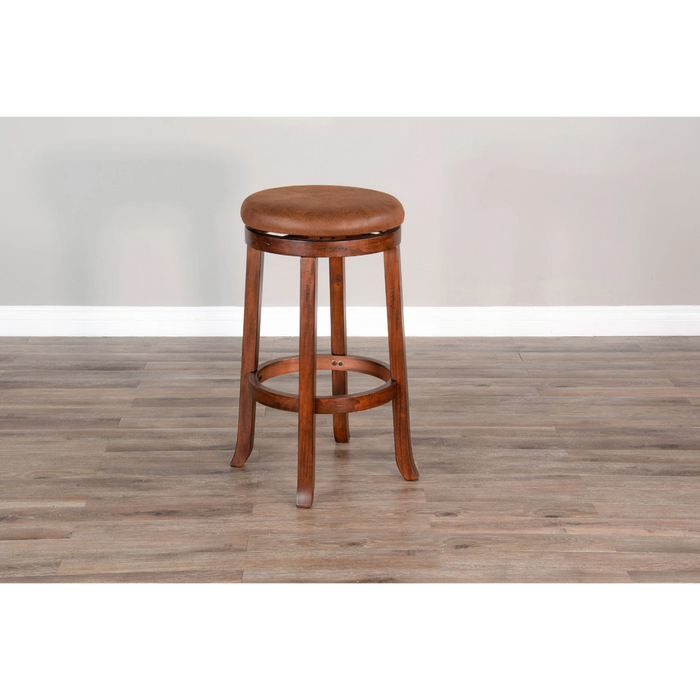 Sunny Designs Bar Swivel Stool, Cushion Seat Dark Chocolate - Bed & Sofa Hub