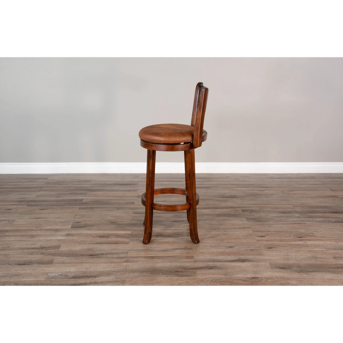 Sunny Designs Swivel Barstool with Cushion Seat Dark Chocolate - Bed & Sofa Hub
