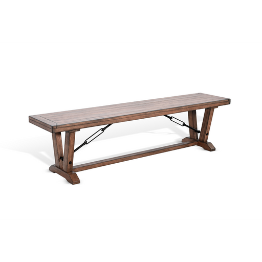Sunny Designs Yellowstone Bench with Turnbuckles Buckskin - Bed & Sofa Hub