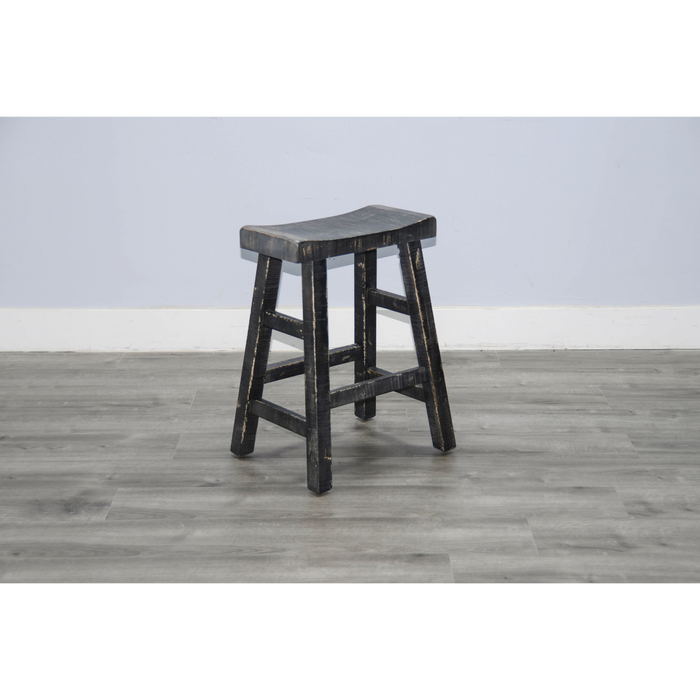 Sunny Designs Black Sand Counter Saddle Seat Stool, Wood Seat Black Sand - Bed & Sofa Hub