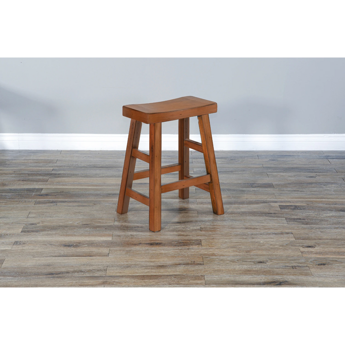 Sunny Designs Counter Saddle Seat Stool, Wood Seat Rustic oak - Bed & Sofa Hub