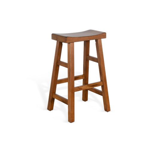 Sunny Designs Beach Pebble Bar Saddle Seat Stool, Wood Seat Rustic Oak - Bed & Sofa Hub