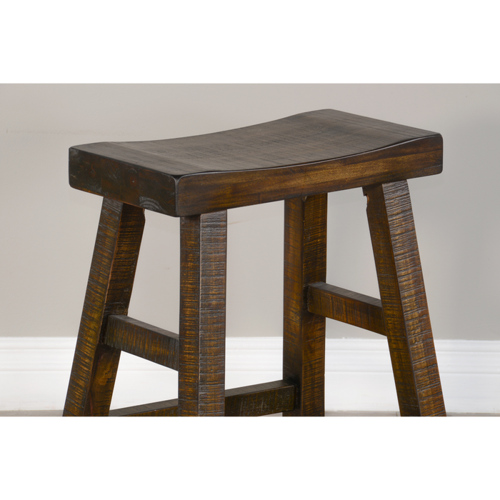 Sunny Designs Counter Saddle Seat Stool, Wood Seat Tobacco Leaf - Bed & Sofa Hub