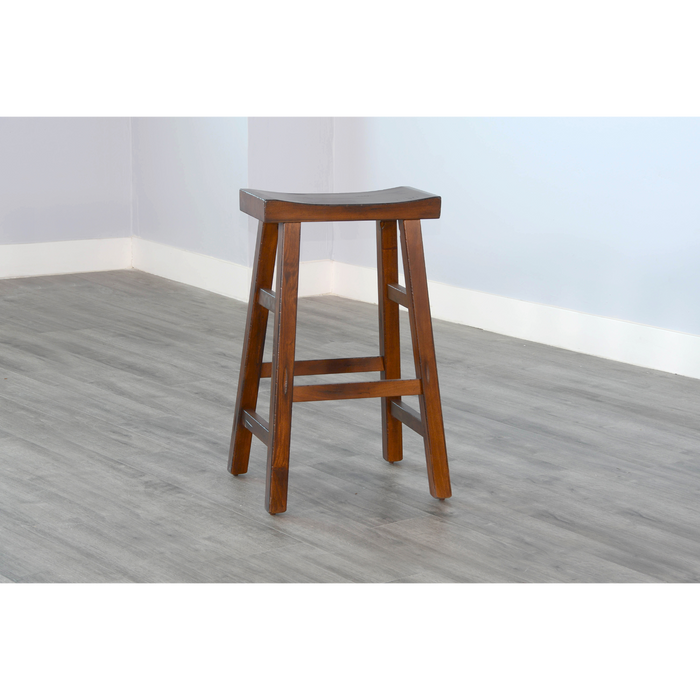 Sunny Designs Bar Saddle Seat Stool, Wood Seat Vintage Mocha - Bed & Sofa Hub