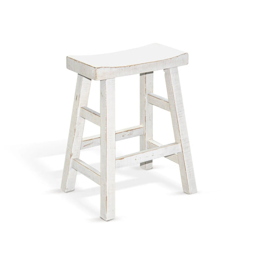 Sunny Designs Beach Pebble Counter Saddle Stool White Sand - Bed & Sofa Hub