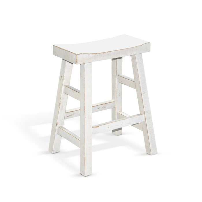 Sunny Designs Beach Pebble Counter Saddle Stool White Sand - Bed & Sofa Hub