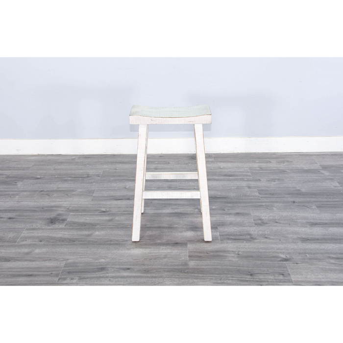 Sunny Designs White Sand Bar Saddle Seat Stool, Wood Seat White Sand - Bed & Sofa Hub