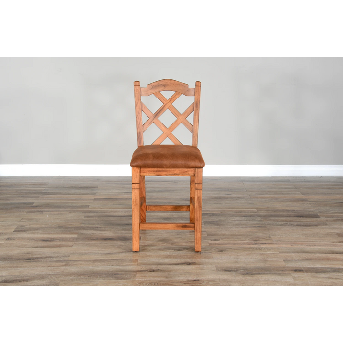 Sunny Designs Double Crossback Barstool Rustic Oak - Bed & Sofa Hub