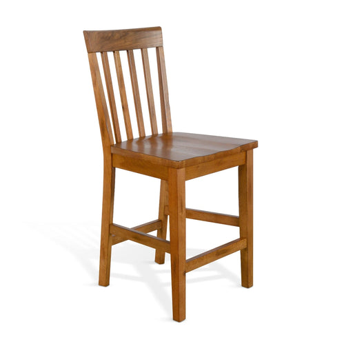 Sunny Designs Sedona 24-inch Slatback Bar Stool Rustic Oak - Bed & Sofa Hub