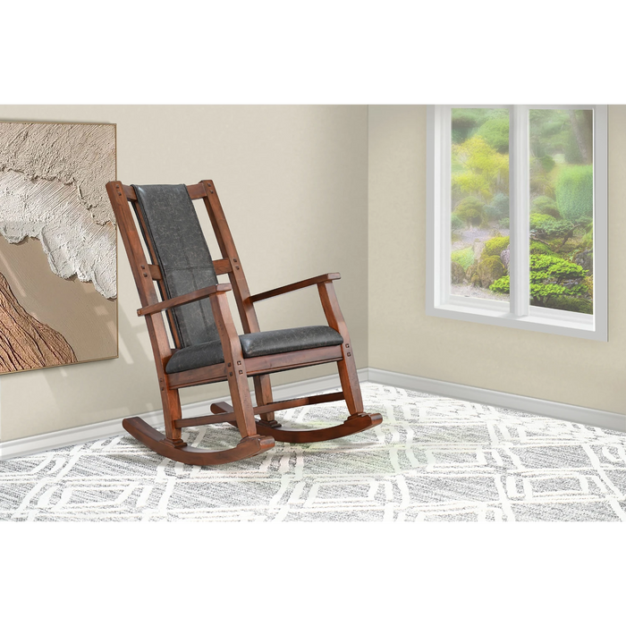 Sunny Designs Savannah Rocker, Cushion Seat & Back Antique Charcoal - Bed & Sofa Hub