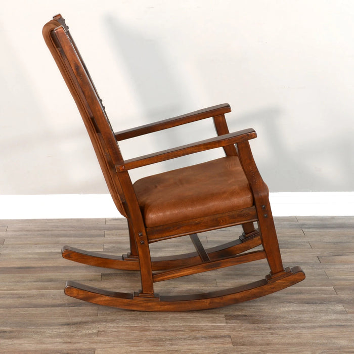 Sunny Designs Santa Fe Rocker, Cushion Seat & Back Dark Chocolate - Bed & Sofa Hub