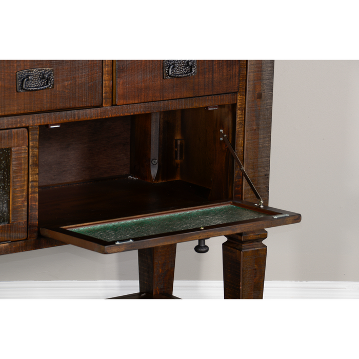 Sunny Designs Homestead 54" Transitional Mahogany Wood Server in Tobacco Leaf - Bed & Sofa Hub