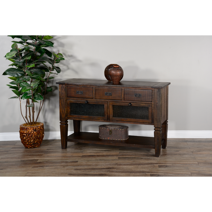 Sunny Designs Homestead 54" Transitional Mahogany Wood Server in Tobacco Leaf - Bed & Sofa Hub