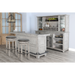 Sunny Designs 80" Traditional Wood Home Bar Alpine Grey - Bed & Sofa Hub