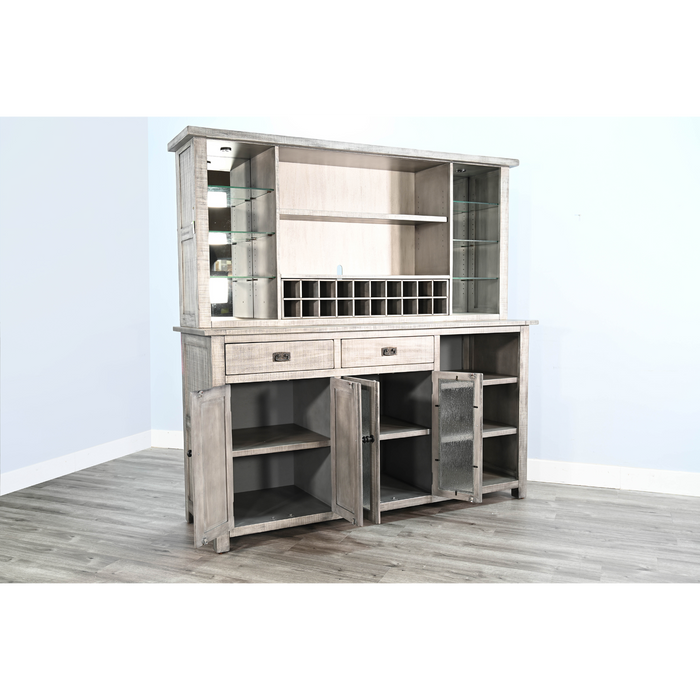 Sunny Designs Buffet & Back Bar Hutch  Alpine Grey - Bed & Sofa Hub