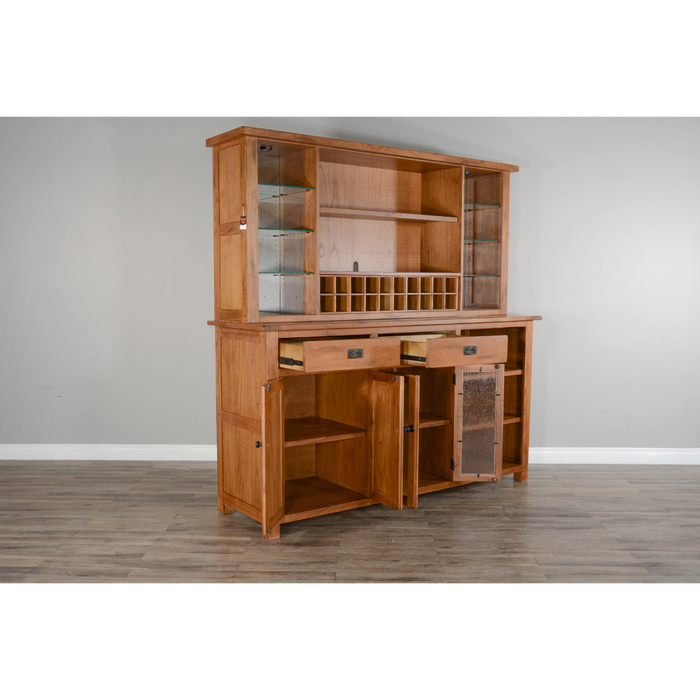 Sunny Designs Sedona Buffet & Hutch  Rustic Oak - Bed & Sofa Hub