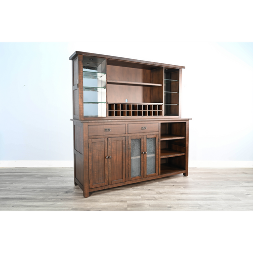 Sunny Designs Homestead Hutch & Buffet Tobacco Leaf - Bed & Sofa Hub
