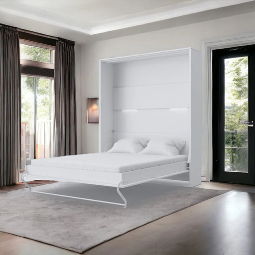 Maxima House Vertical European Queen Murphy Bed Invento with Led - Bed & Sofa Hub