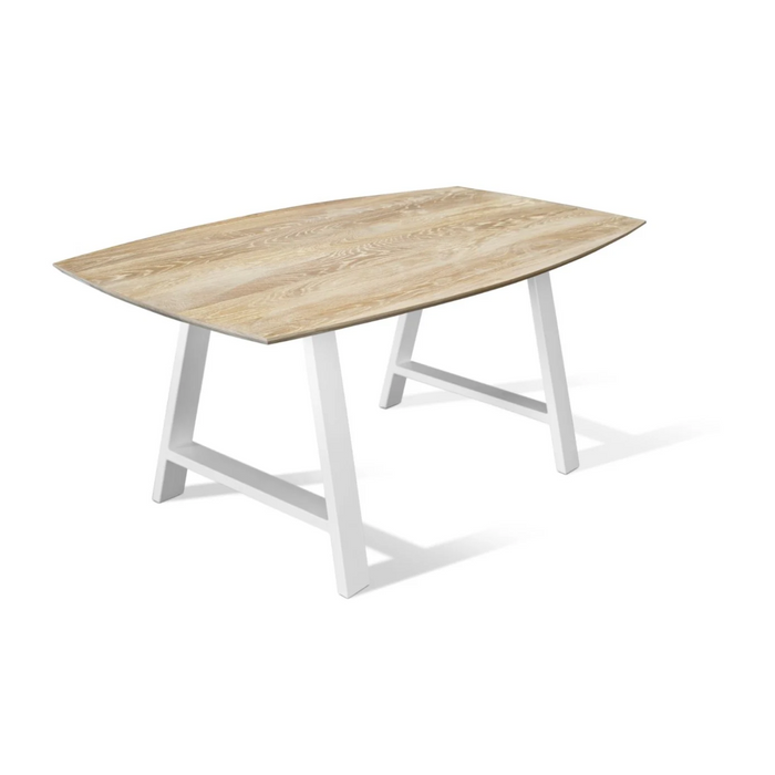 Maxima House Solid Wood Dining Table with White Metal Legs Kidron-A8 - Bed & Sofa Hub