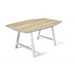 Maxima House Solid Wood Dining Table with White Metal Legs Kidron-A8 - Bed & Sofa Hub