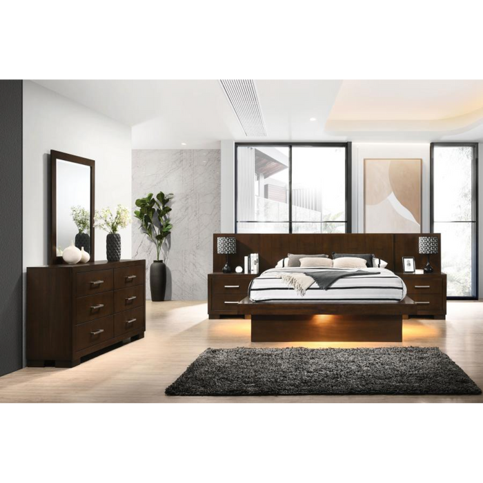 Coaster  Jessica 5-piece LED Bedroom Set Cappuccino - Bed & Sofa Hub